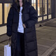 繪詩慧韓版棉服女2026新款中長款棉襖學生棉衣冬裝外套冬季加厚面包 長款過膝棉服【黑色】加厚 L 【建議110-125斤】