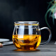 美斯尼 茶杯耐熱玻璃杯水杯泡花茶杯帶過(guò)濾加厚辦公杯茶水分離杯喝水杯 大蜜蜂 450ml