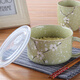 潤華年陶瓷泡面碗帶蓋瓷碗卡通創(chuàng  )意泡面杯碗套裝日式大號陶瓷方便面碗 和風(fēng)綠5.3寸泡面杯