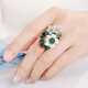 煙雨江南民族風(fēng)戒指夸張裝飾可調節開(kāi)口食指戒花朵景泰藍復古學(xué)生 圖片款 手指周長(cháng)5.5-7厘米