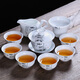 祥業(yè)梅蘭竹菊功夫茶具套裝三才碗蓋碗 四君子蓋碗泡茶杯泡茶碗蓋杯敬 竹茶具套裝9件套