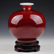 袁青閣景德鎮陶瓷器 郎紅開(kāi)片石榴花瓶擺設 現代時(shí)尚客廳裝飾工藝品擺件 玉壺春瓶 石榴瓶 普通包裝