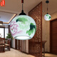 菡萏新中式餐廳吊燈手繪陶瓷燈具中國風(fēng)三頭單頭古典實木藝術(shù)別墅臥室書房樓梯燈簡約酒店茶樓走廊過道吧臺燈 手繪牡丹/單頭吊