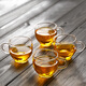 美斯尼 玻璃杯子小茶杯品茗杯功夫茶杯玻璃茶具帶把手加厚耐熱主人杯 4只 裝