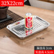 不銹鋼家用茶盤(pán)茶托盤(pán)濾水茶池茶臺客廳功夫茶具長(cháng)方形儲水茶盤(pán)油炸盤(pán) 加厚款 32x22x4.5cm 【帶磁材質(zhì)】