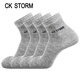 CK STORM襪子男士襪子4雙裝棉襪品牌LOGO男士中筒精梳棉襪禮盒裝 4雙裝(淺灰色) 均碼