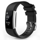 例米 適用Fitbit Charge 2代手環(huán)腕帶 智能手表表帶硅膠運動版 黑色