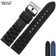 卓磊柔軟橡膠硅膠表帶 適配阿瑪尼 西鐵城藍天使手表帶防汗防水表帶針扣男表鏈配件23mm  黑色 23mm