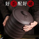 怡樂陶 宜興紫砂茶葉罐密封陶瓷存茶罐普洱七子餅大號(hào)儲(chǔ)茶罐密封罐茶盒 七餅-紫泥竹葉罐 7餅