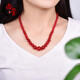 西璽 天然紅綠瑪瑙塔鏈鎖骨鏈本命年玉髓佛珠轉(zhuǎn)運(yùn)珠項(xiàng)鏈女玉珠鏈子 紅瑪瑙