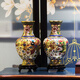 張家大院 景泰藍花瓶銅胎掐絲琺瑯 周啟磊花絲牡收藏紀念花瓶北京特色工藝品擺件外事禮物會(huì )議禮品 十二寸龍鳳一對