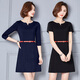 芭妃婭OL職業(yè)裝女裝套裝連衣裙正裝氣質(zhì)修身工裝售樓部美容院工作服 黑色中袖 M