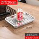 不銹鋼家用茶盤(pán)茶托盤(pán)濾水茶池茶臺客廳功夫茶具長(cháng)方形儲水茶盤(pán)油炸盤(pán) 加厚款 27x20x4.5cm 【帶磁材質(zhì)】