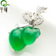 千琢玉吊墜女款玉墜 綠玉髓瑪瑙925銀玉石掛件項鏈 附證書(shū) 綠玉髓葫蘆925銀吊墜