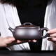 吟香茗宜興紫砂壺名家王德明純全手工壺柴燒窯變壺原礦老段泥寬口石瓢壺