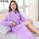 特絲格斯（TSGS）特絲格斯 情侶睡袍睡衣女秋冬法蘭絨家居服珊瑚絨男士浴袍浴衣 淺紫色-女款 均碼