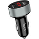 浩酷（HOCO）Z26車(chē)載充電器點(diǎn)煙器一拖二 雙USB口2.1A數顯 12v/24v通用 亮黑色