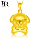 FR黃金吊墜生肖狗足金萌狗3D硬金狗寶寶吊墜男女原創(chuàng  )款配送銀項鏈 微笑萌主約1.5-1.7g +送銀項鏈