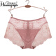 完美情侶【1條裝】女士?jì)妊澟愿兄醒崭固嵬伟螣o(wú)痕透明蕾絲三角褲 女生棉質(zhì)媽媽女式大碼褲頭 6181豆沙(45-65KG) 均碼