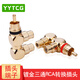 YYTCG 純銅鍍金蓮花三通音視頻插頭 RCA蓮花頭一分二AV轉(zhuǎn)接頭蓮花一公轉(zhuǎn)二母F型紅白音頻轉(zhuǎn)換頭 紅環(huán)一個(gè)