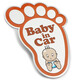 車(chē)標貼金屬劃痕遮擋寶寶在車(chē)里Babyincar個(gè)性創(chuàng  )意Mamaincar男女 胖腳丫 baby in car 橙色