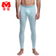 夢(mèng)邦男士莫代爾秋褲單件一片式無(wú)痕秋褲薄款修身保暖褲打底褲襯褲 淺藍色 175XL