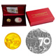 上海集藏 中國金幣2015年抗日戰(zhàn)爭勝利70周年金銀紀念幣 抗戰(zhàn)金銀 1/4盎司金幣+1盎司銀幣