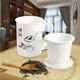 品聚德唐山骨瓷茶漏杯帶蓋水杯帶過(guò)濾網(wǎng)泡茶杯子辦公水杯家用茶杯禮品杯 水墨蝦茶漏杯