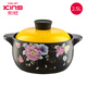 彩冠陶瓷砂鍋煲湯鍋燉鍋家用明火耐高溫養生土鍋奶鍋燉雞湯鍋煲粥鍋 彩冠 湯鍋 黃色 2.5L