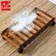 艾品 楠竹可移動(dòng)臺式電腦主機托架子帶輪子帶剎車(chē)支架置物架散熱底座實(shí)木機箱托盤(pán)收納架子 棕色可移動(dòng)托盤(pán) 后側帶擋板