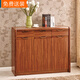 卡伊曼（KAYIMAN）中式鞋柜實(shí)木門(mén)廳柜玄關(guān)柜客廳木質(zhì)三門(mén)大容量中式儲物柜新中式 MW-12(1265×345×985mm)烏金木