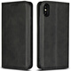 iCoverCase 蘋(píng)果x手機殼iPhone保護套防摔吸磁翻蓋皮套 蘋(píng)果X黑色+鋼化膜+透明殼