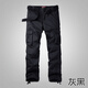 MATCH麻吉 工裝褲男寬松純棉褲子男冬季戶(hù)外多口袋直筒休閑褲長(cháng)褲6531 灰黑 3XL