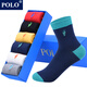 POLO【6雙1盒】?jì)和m子男女吸汗排濕中筒棉襪秋冬天保暖小孩3-7-9歲 型號【448】六色六雙 22-24cm（36-39碼鞋合適）