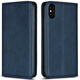 iCoverCase 蘋(píng)果x手機殼iPhone保護套防摔吸磁翻蓋皮套 蘋(píng)果X藍色+鋼化膜+透明殼