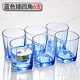 玻璃杯子套裝水杯果汁啤酒杯牛奶喝水杯耐熱泡茶無(wú)蓋客廳茶杯家用 6支藍(lán)色矮四角