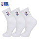 NBA籃球襪子男春夏長(zhǎng)筒襪男士棉襪毛巾底休閑運(yùn)動(dòng)襪男襪跑步長(zhǎng)襪男 中筒加厚款 白色 3雙 均碼