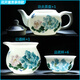 長(zhǎng)物居 功夫茶具套裝景德鎮(zhèn)吳艷青名家手繪青花瓷品茗杯套裝茶具泡茶杯 花開(kāi)富貴