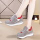 萊然休閑鞋內增高女鞋子跑步運動(dòng)鞋磨砂牛皮拼色學(xué)生板鞋2025秋冬新款 灰色加絨 36