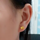 千影黃金耳釘9999足金女款素金耳環(huán)星星月亮彎鉤款年輕送女友真金耳飾 重約2.06-2.3g(含工費(fèi)20)