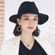 677888禮帽女英倫復古日系秋冬季羊毛氈帽歐美爵士帽 黑色 可調節