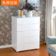 卡伊曼(KAYIMAN)五斗柜 現代簡(jiǎn)約實(shí)木臥室客廳組裝抽屜柜子烤漆 白色儲物柜 五斗800×450×1080容量倍增