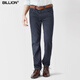 BILLION全棉休閑牛仔褲男直筒修身春秋季簡(jiǎn)約商務(wù)潮流長(cháng)褲子中青年J15630 深藍色 30