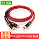 YYTCG 蓮花公轉(zhuǎn)雙蓮花母 RCA一分二音頻線 1RCA公轉(zhuǎn)2RCA母延長(zhǎng)線蓮花孔一分二功放音響線 一根 0.5米