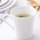 天澤（TIAN ZE） 陶瓷杯子純白陶瓷馬克杯水杯帶蓋廣口杯酒店辦公室家居白瓷茶杯 V型杯