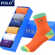 POLO【6雙1盒】?jì)和m子男女中筒襪秋冬季厚款吸汗小孩童裝襪休閑棉襪 型號【430】六色*6雙\男童襪 均碼22-24CM36-39碼鞋合適