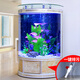 歐庭（OUTING）歐式半圓中型玻璃魚缸水族箱形落地靠墻吧臺客廳生態(tài) 歐式款 長+3CM 0.8米長