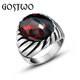 GOSTWO 紅瑪瑙鈦鋼圓型戒指朋克加寬男士扳指指環(huán)日韓版飾品 美碼9# 周長60mm