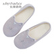 先鋒港灣棉鞋秋冬軟底防滑包跟室內拖鞋秋季春秋臥室木地板靜音棉拖鞋女 灰色 37