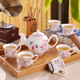 貝曼拉特景德鎮陶瓷茶具結婚禮品7頭茶具套裝 茶壺茶杯家用茶具禮盒包裝